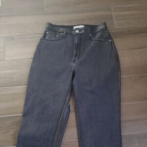 Abercrombie Womens Mixed Fabric Curve Love Ultra High-Rise Ankle Jean Sz 28 Edgy